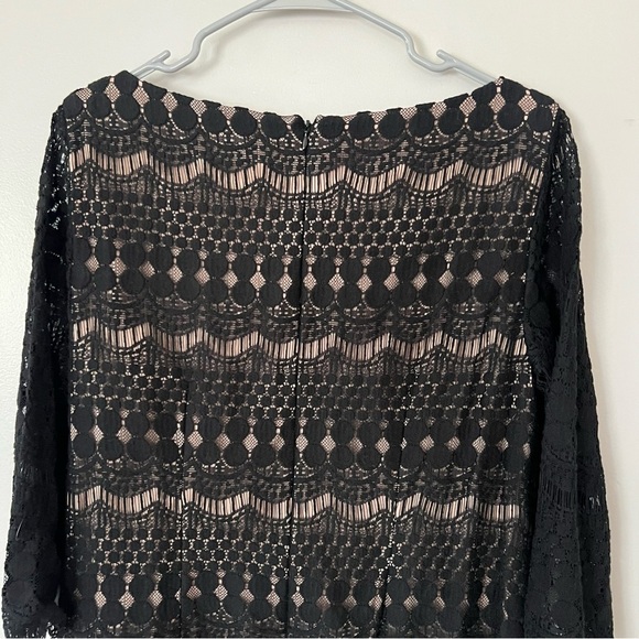 NWT Jessica Howard Black Lace Cocktail Midi Dress 14 Wedding 20s Gatsby Romantic - Picture 7 of 9